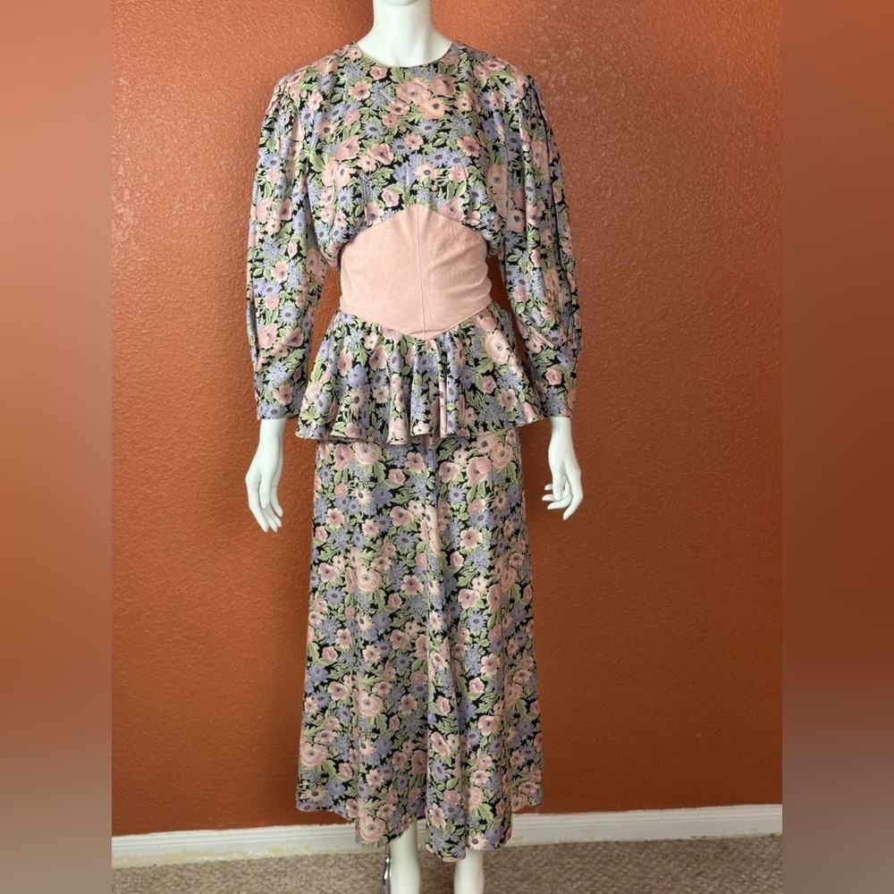 GEARY ROARK KAMISATO Floral Long Sleeve Maxi Dress Size 12. E94